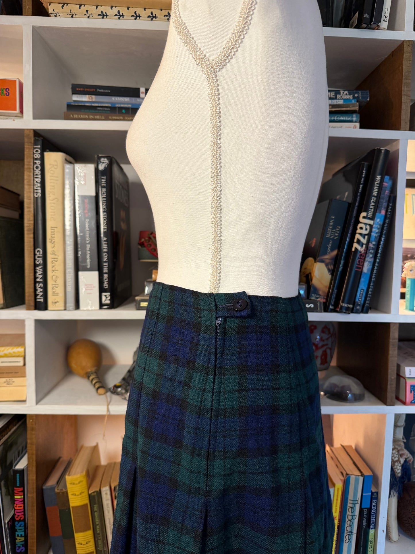 1970s Pendleton Black Watch Plaid Wool Skirt Suit