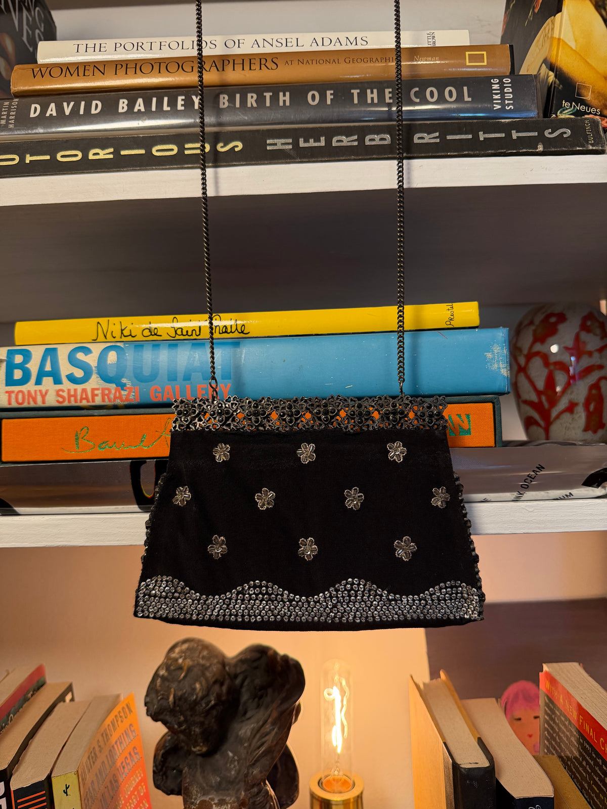 Beaded Vintage Evening Bag — Filigree Frame