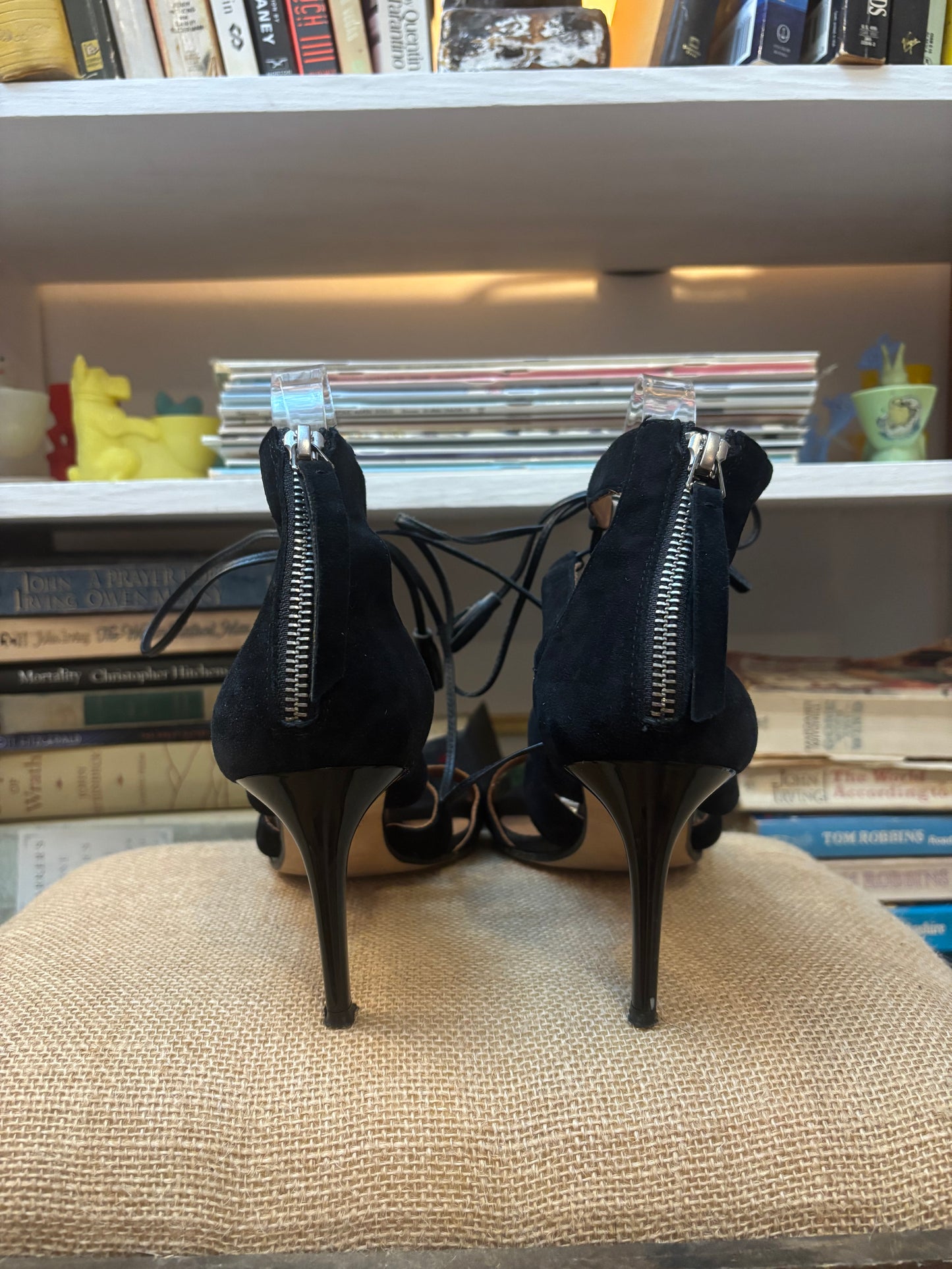 Marc Cain Lace Up Suede Tassel Heels 40