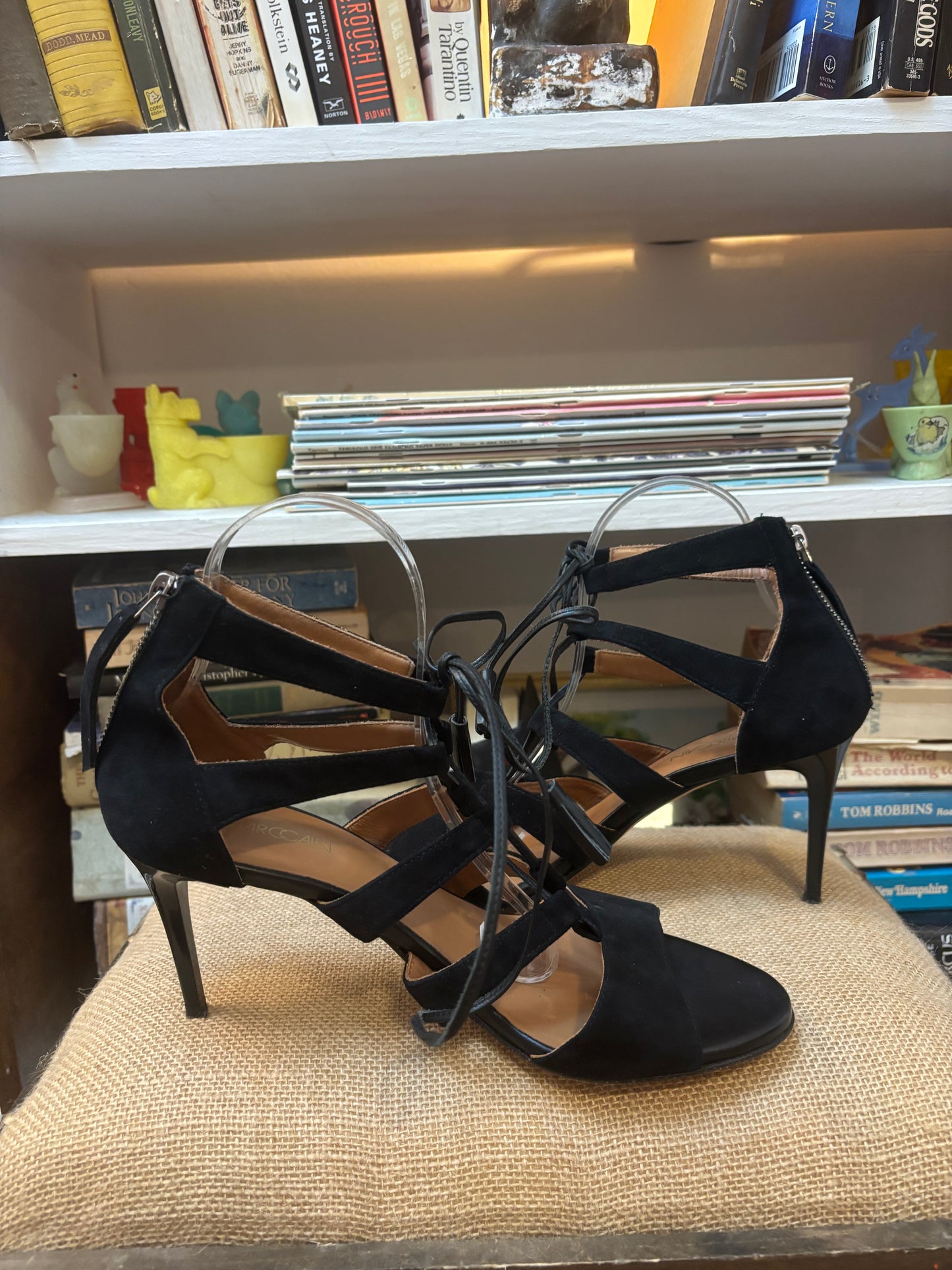 Marc Cain Lace Up Suede Tassel Heels 40