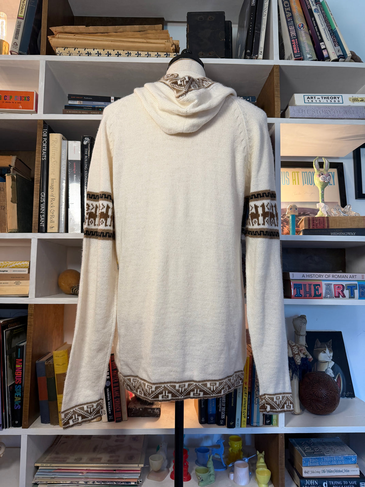 Alpaca Lace-Up Hooded Sweater — Peru XL