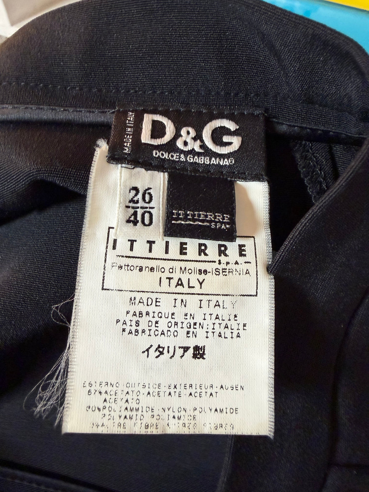 D&G Dolce & Gabbana Black Pencil Skirt