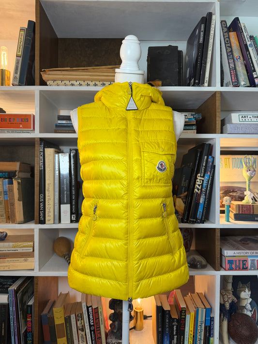 Moncler Yellow Hooded Down Vest — NWOT