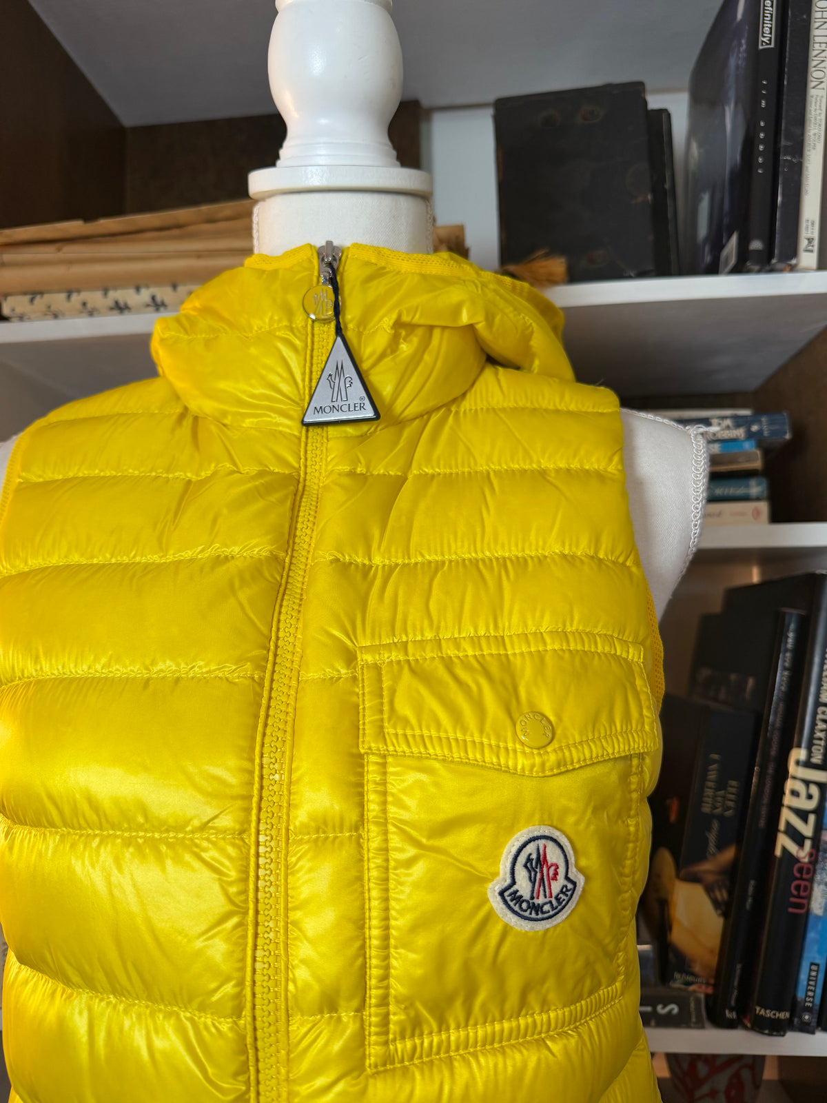 Moncler Yellow Hooded Down Vest — NWOT