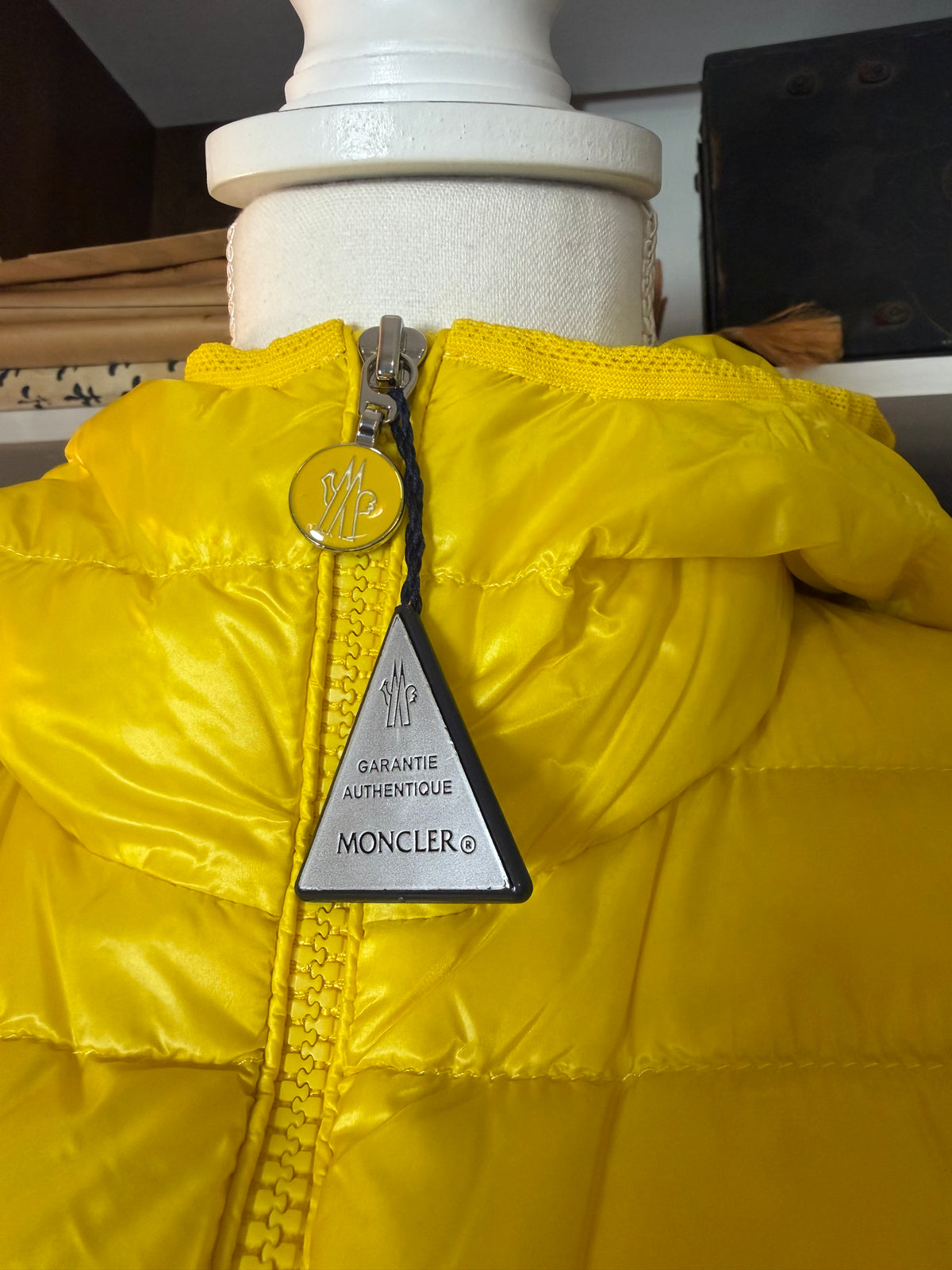 Moncler Yellow Hooded Down Vest — NWOT