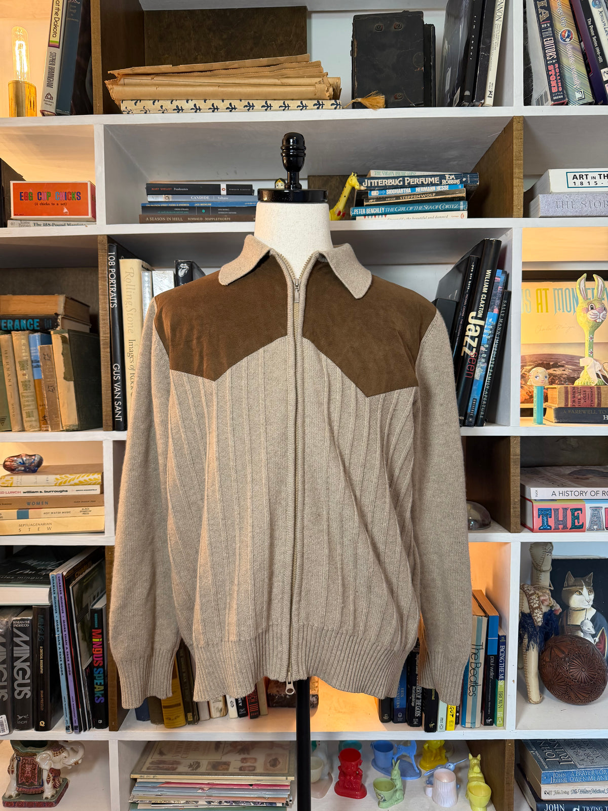 Bullock & Jones Suede Paneled Sweater