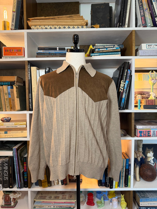 Bullock & Jones Suede Paneled Sweater