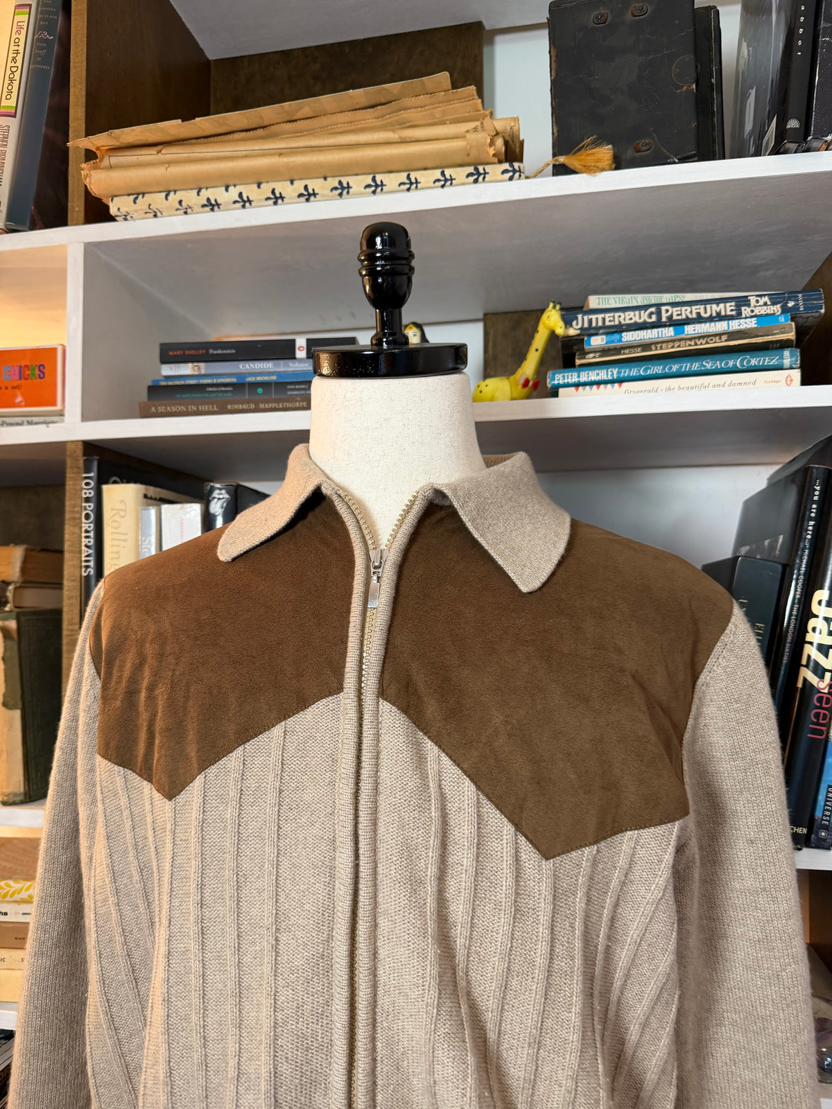 Bullock & Jones Suede Paneled Sweater