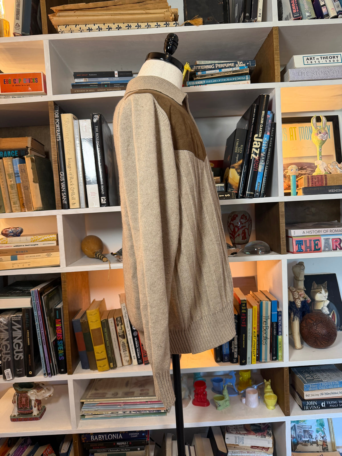 Bullock & Jones Suede Paneled Sweater