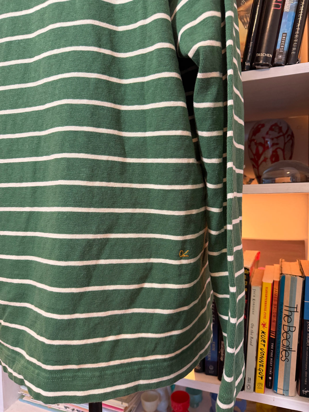 45R (45rpm) Green Striped Shawl