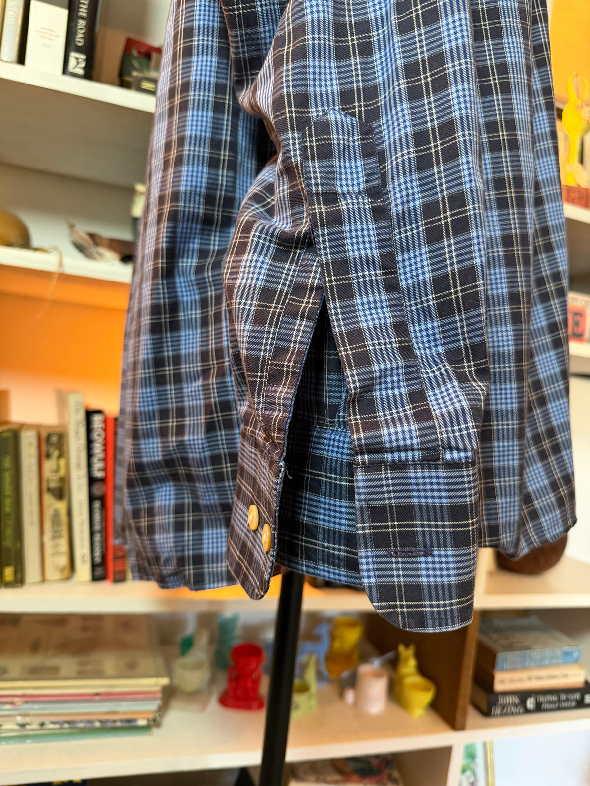 Burberry London Blue Plaid Button-Down Shirt