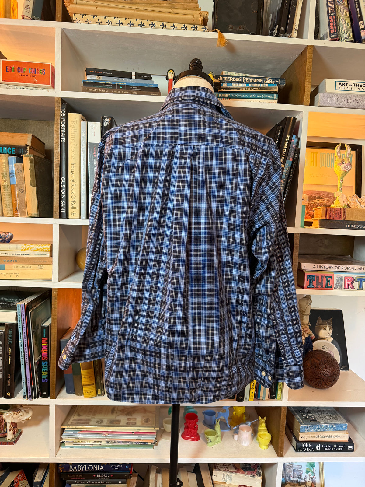 Burberry London Blue Plaid Button-Down Shirt