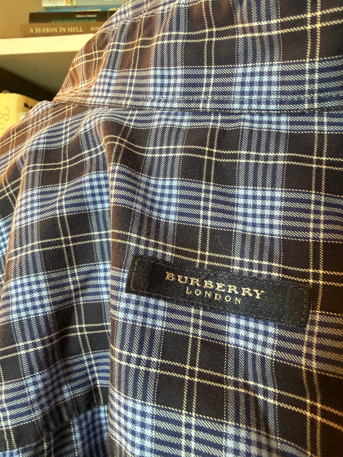 Burberry London Blue Plaid Button-Down Shirt