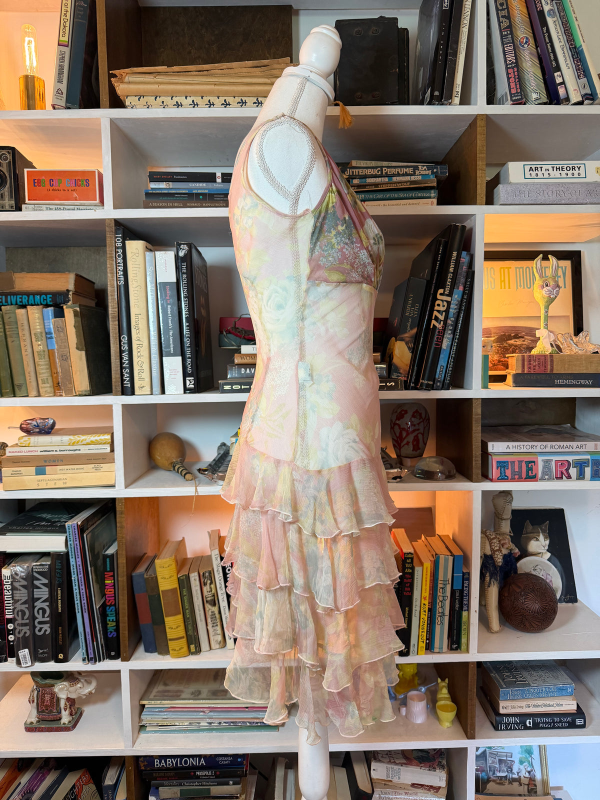 Blu Firenze Silk Floral Tiered Ruffle Dress