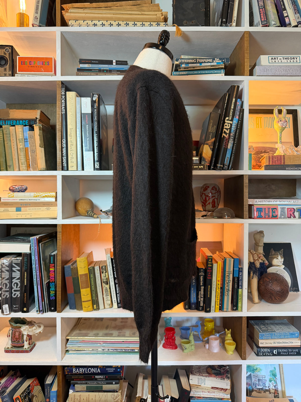 Industry of All Nations Undyed Alpaca Cardigan Dark Brown L