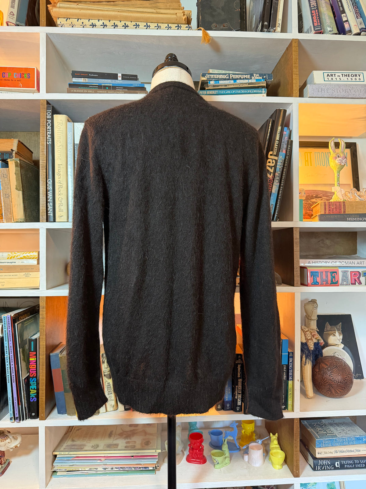 Industry of All Nations Undyed Alpaca Cardigan Dark Brown L
