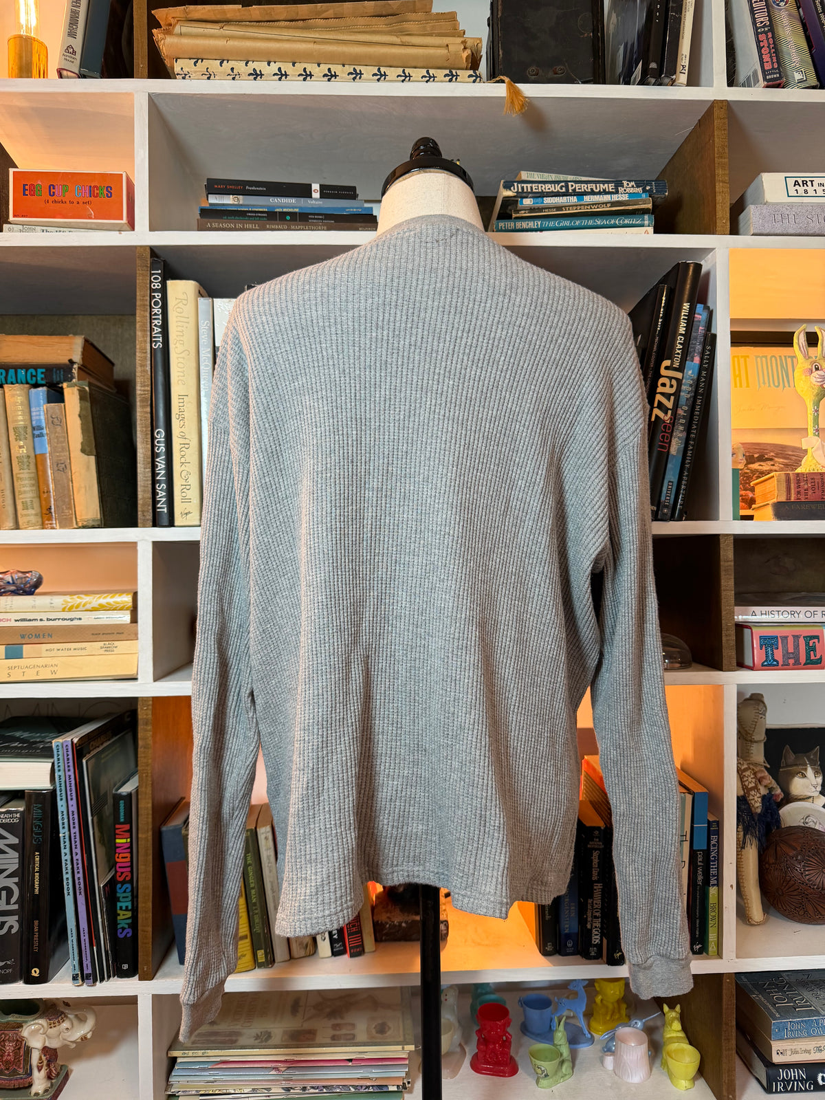 BRUT Paris Gray Waffle Knit Thermal Long Sleeve