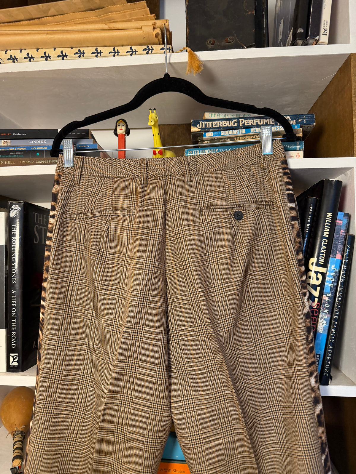 R13 Tuxedo Trouser Brown Glen Plaid Leopard Stripe 29 NWT