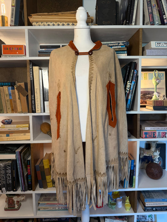 Vintage Suede Poncho
