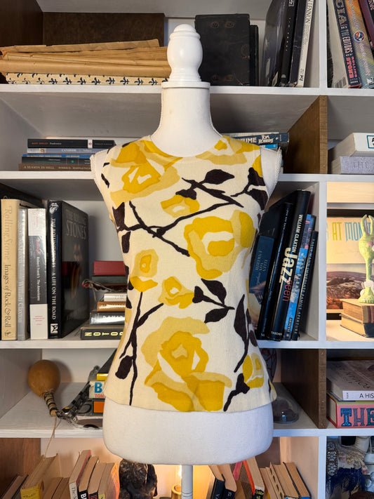 Ann Louise Roswald Cashmere Floral Top