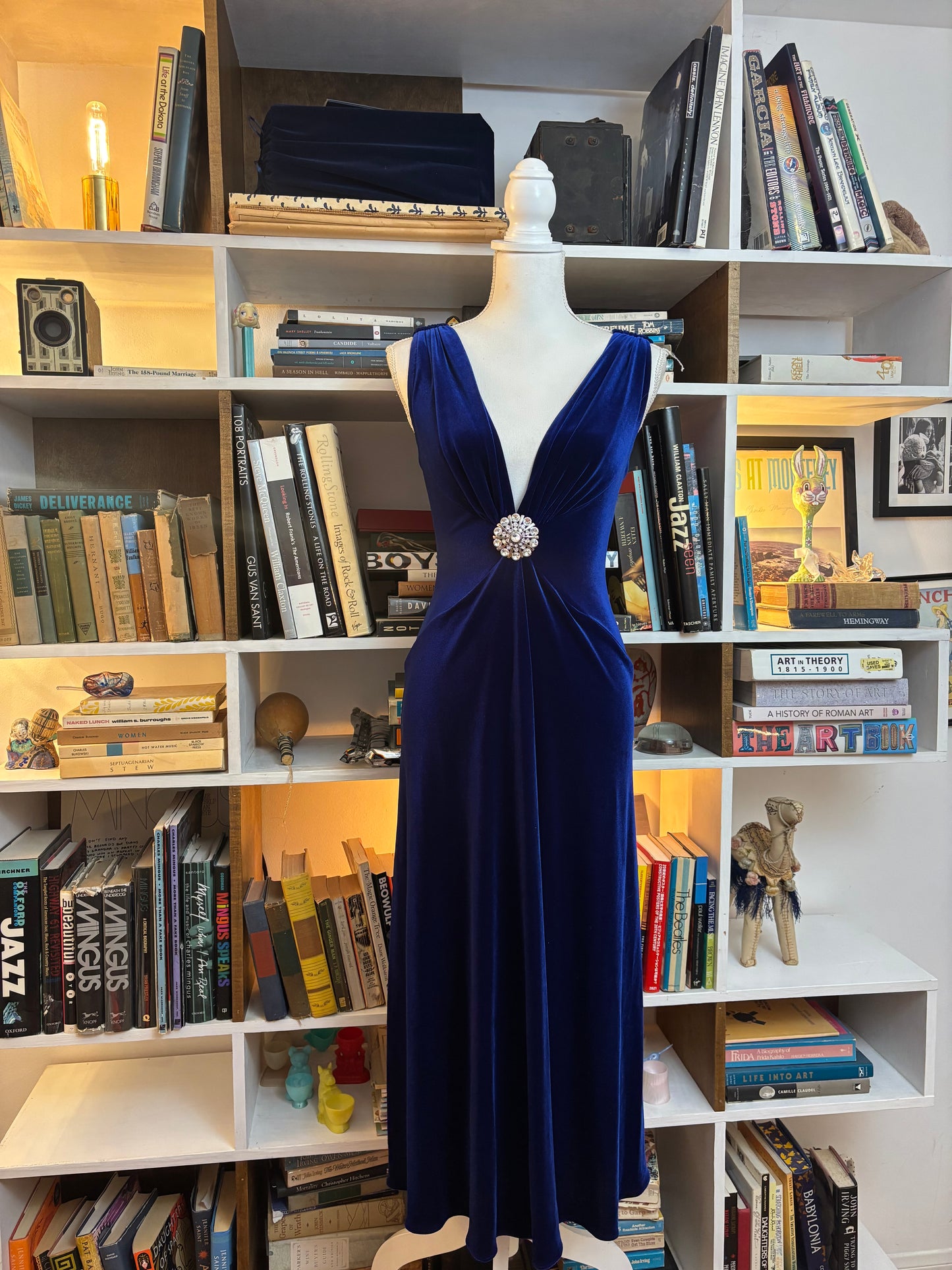 Marc Bouwer Blue Velvet Dress