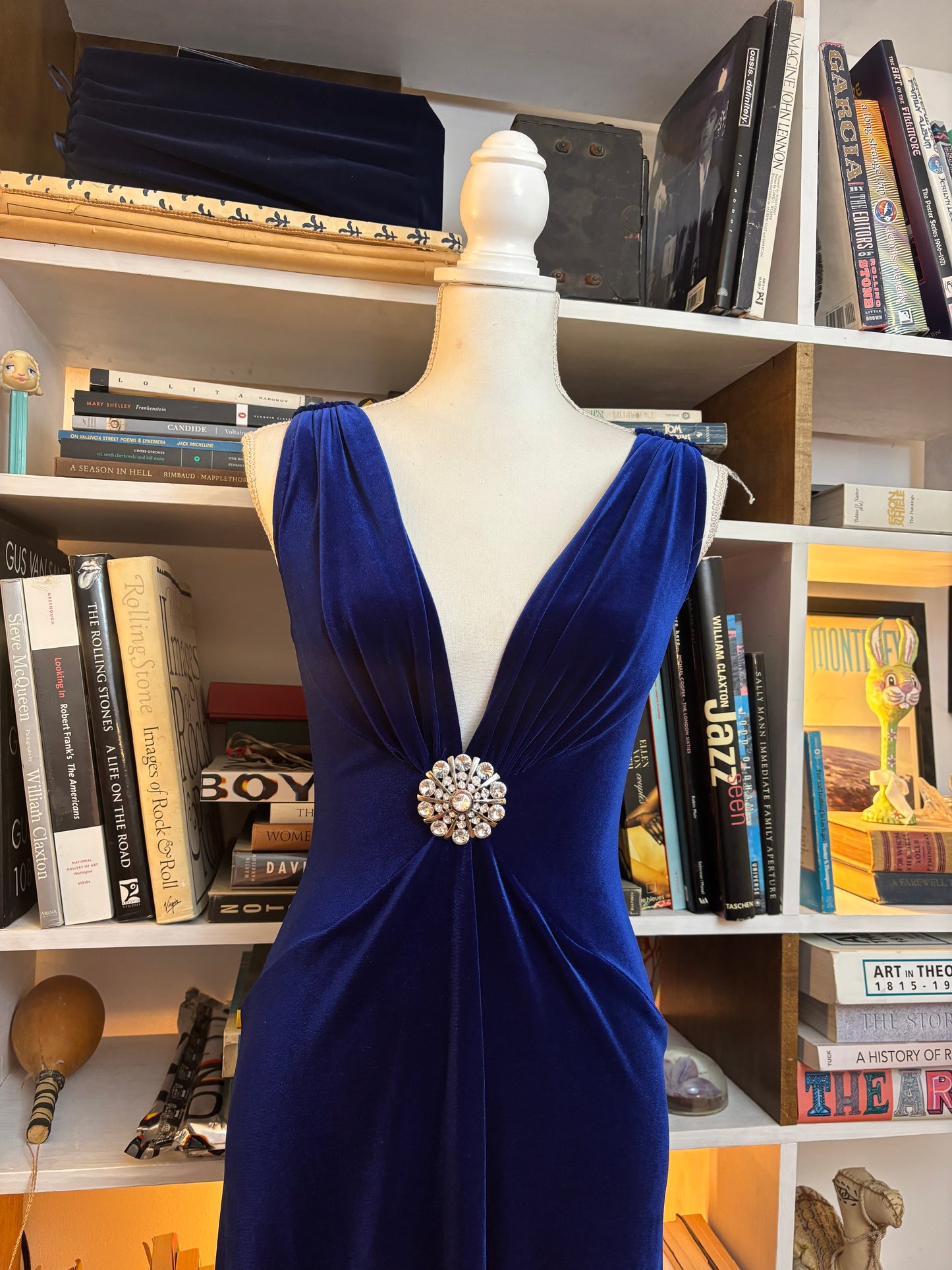 Marc Bouwer Blue Velvet Dress