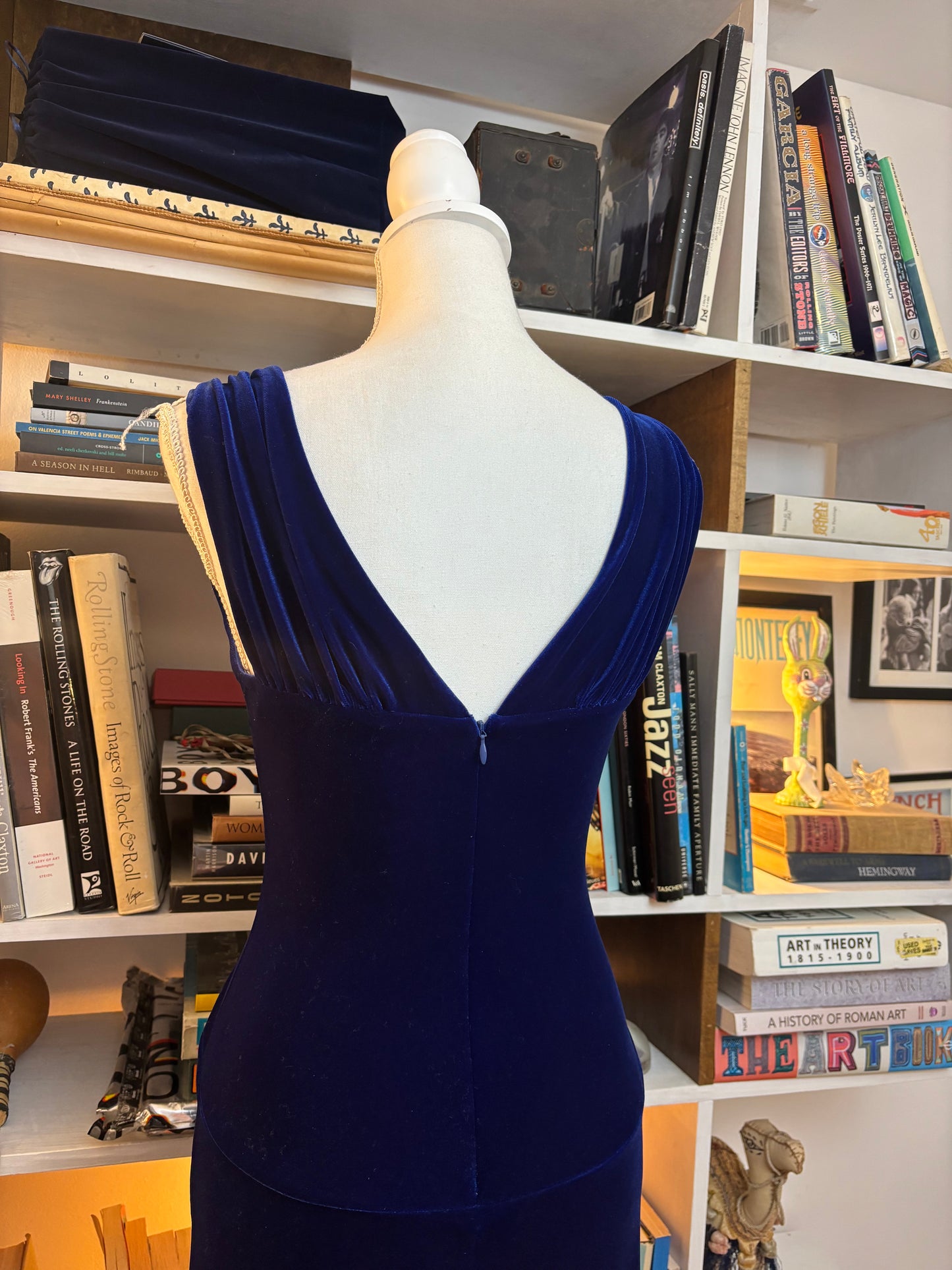 Marc Bouwer Blue Velvet Dress