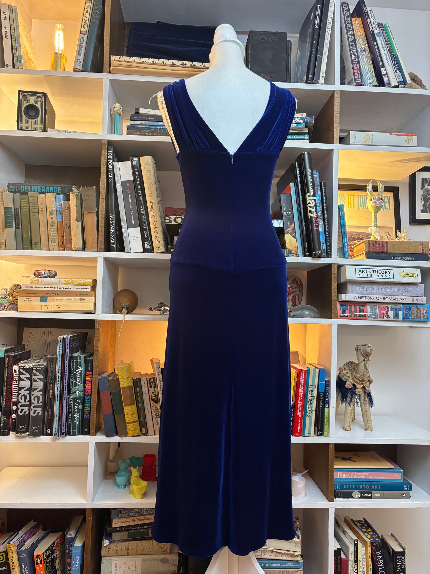 Marc Bouwer Blue Velvet Dress