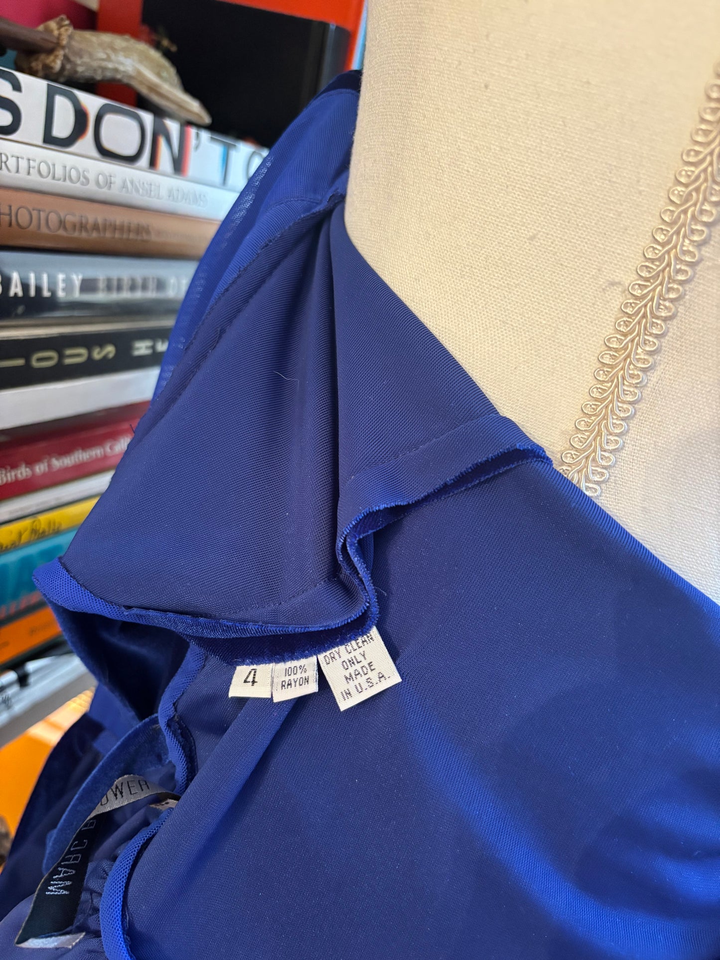 Marc Bouwer Blue Velvet Dress