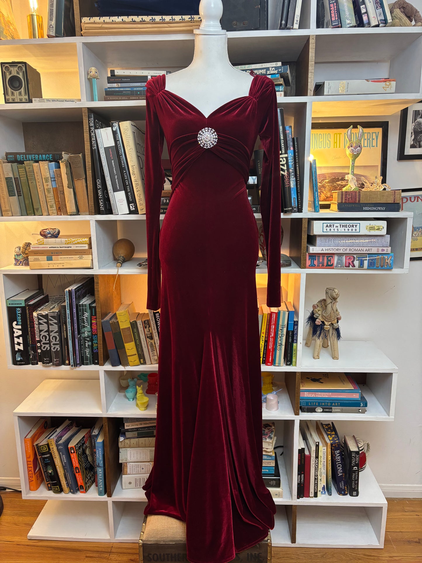 Marc Bouwer Red Velvet Gown