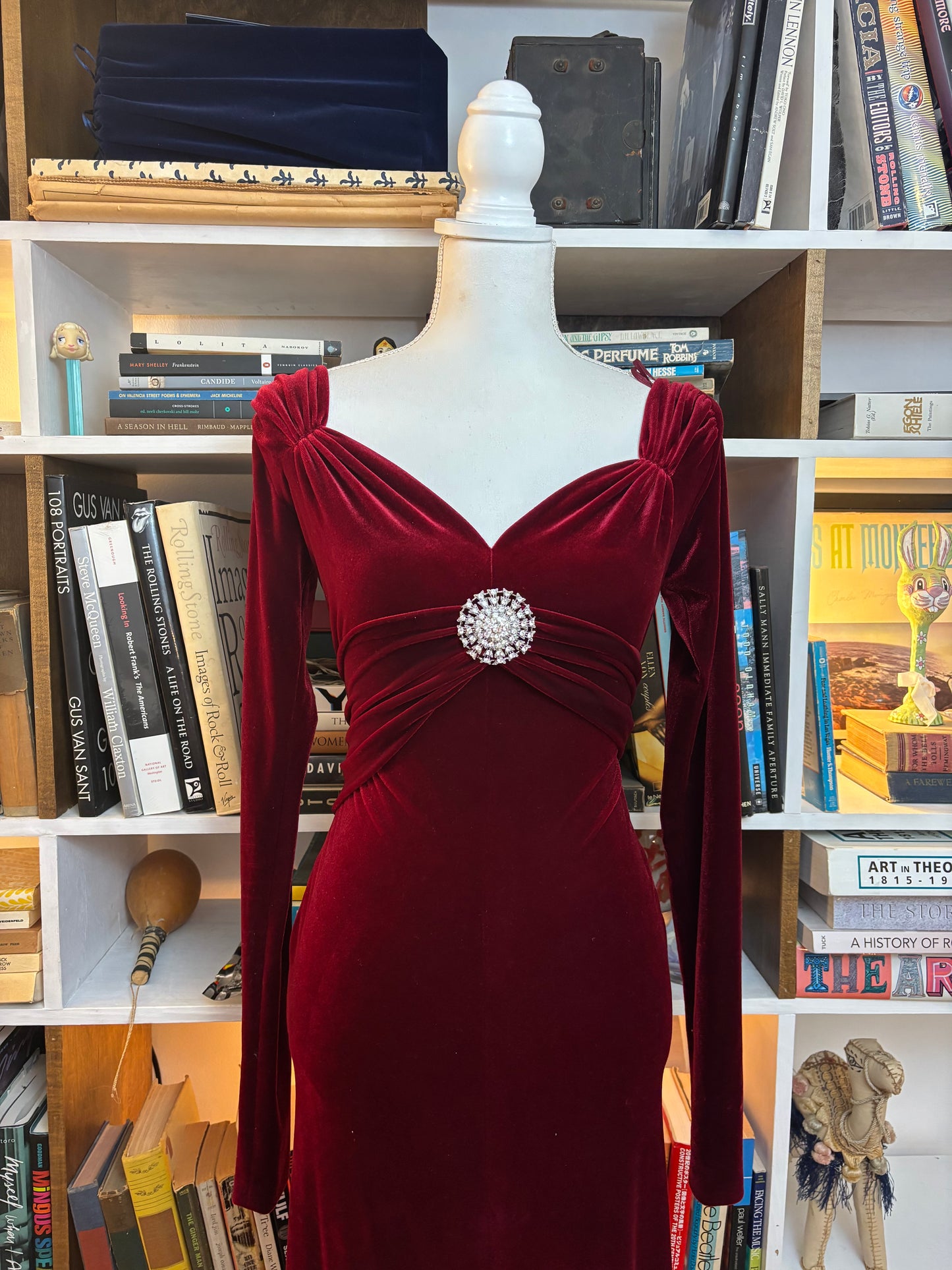 Marc Bouwer Red Velvet Gown