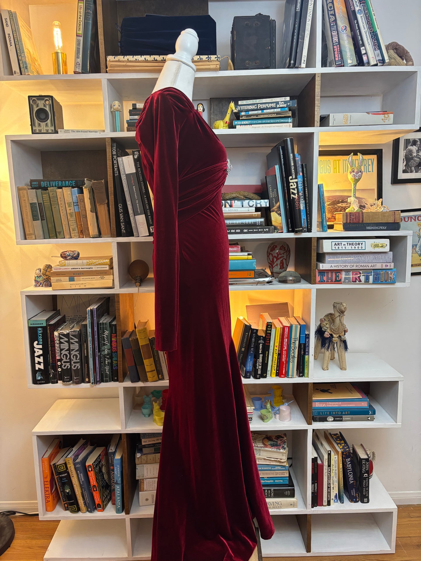 Marc Bouwer Red Velvet Gown