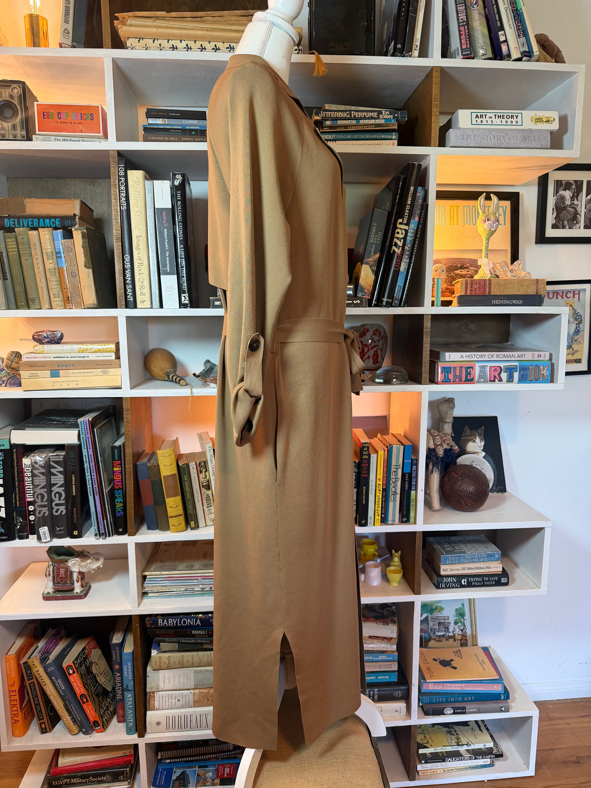 Massimo Dutti Brown Knit Trench Coat