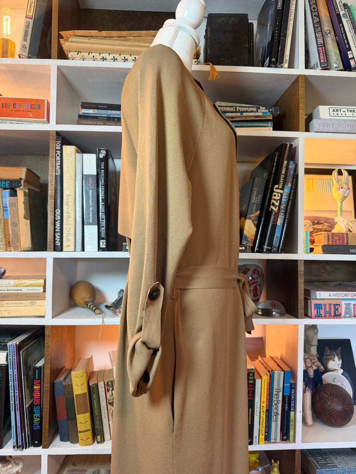 Massimo Dutti Brown Knit Trench Coat