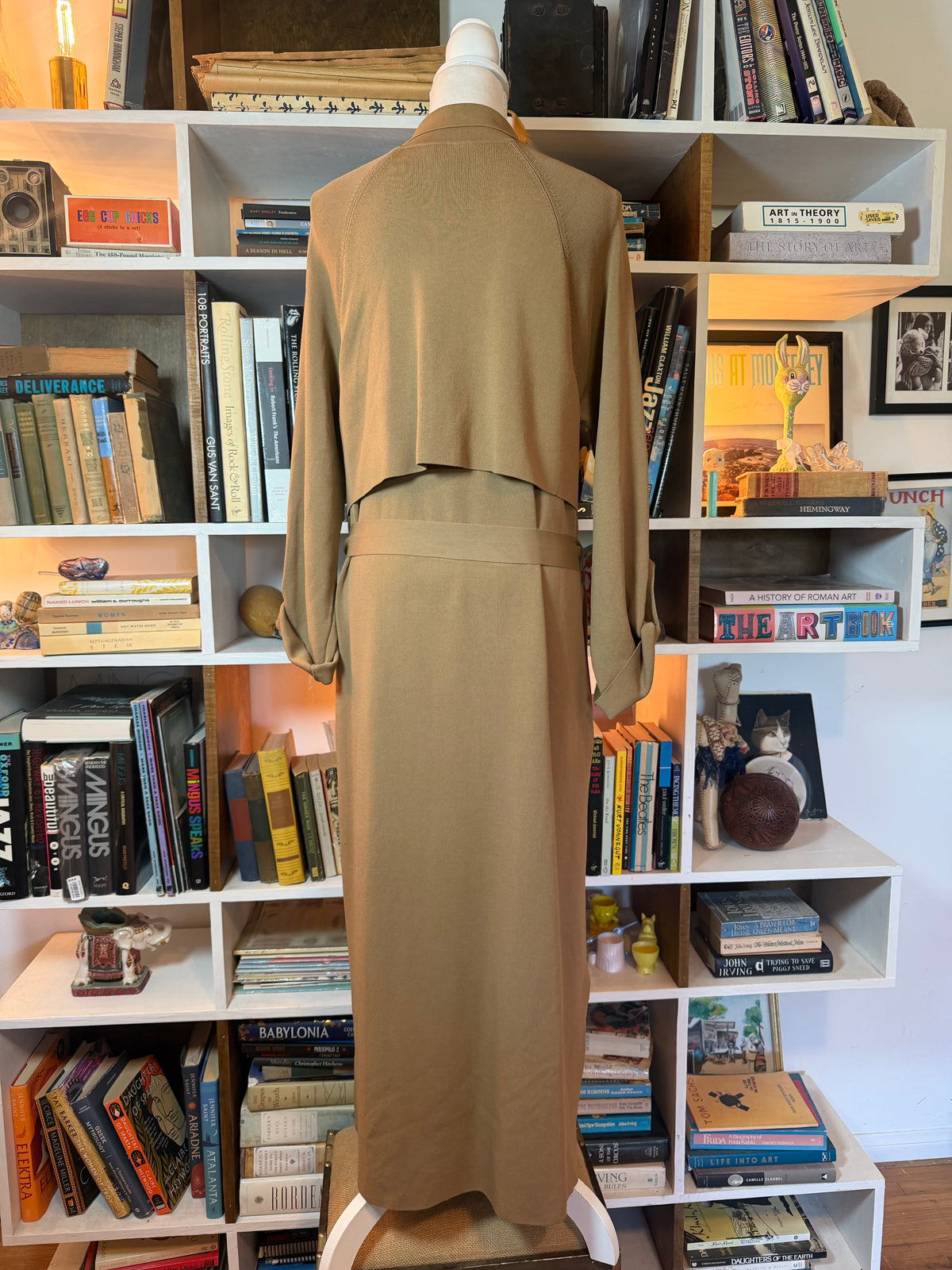 Massimo Dutti Brown Knit Trench Coat
