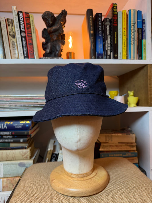 Denim embroidered hat