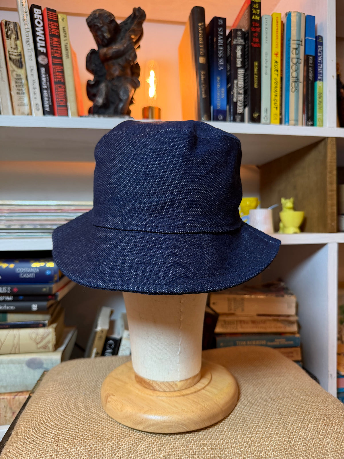 Denim embroidered hat