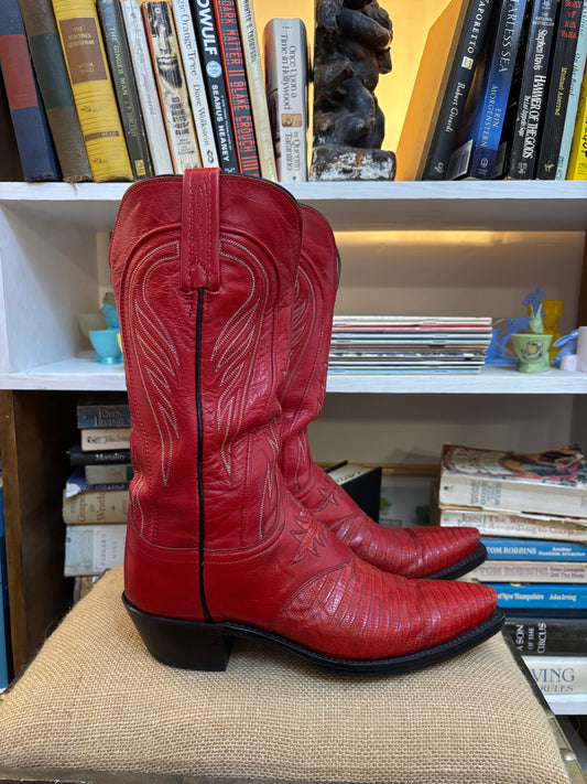 1883 Lucchese Red Cowboy Boots 7.5