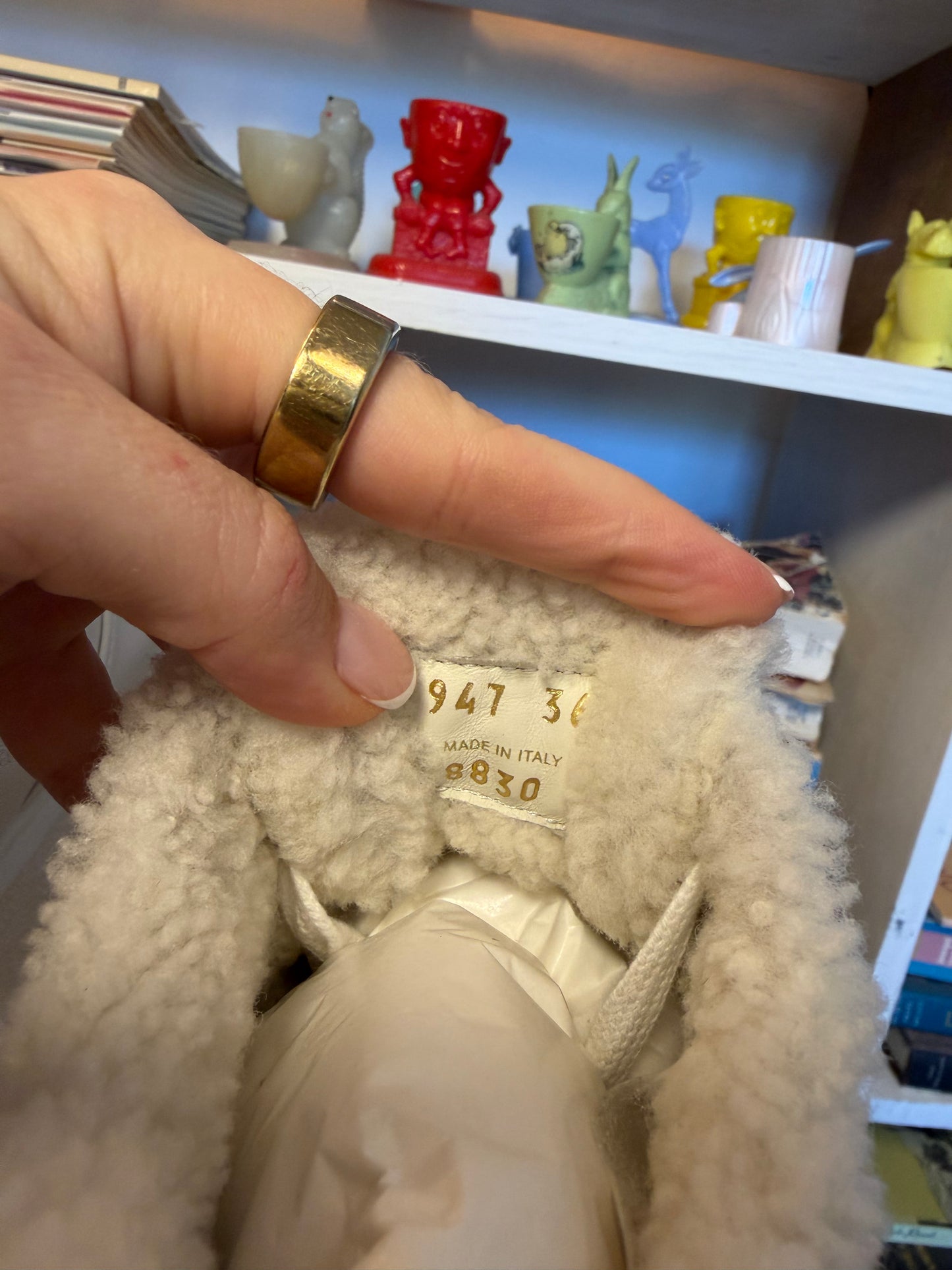 Prada Downtown Shearling Platform Sneakers 36