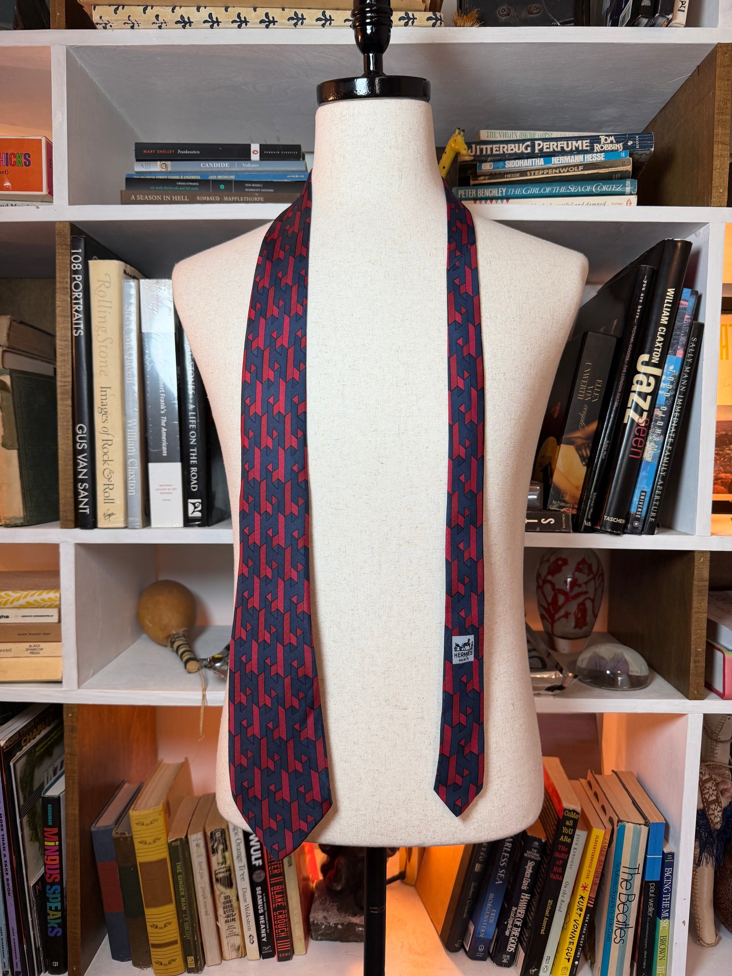 Hermès Paris Silk Tie — 1970s Abstract Geometric