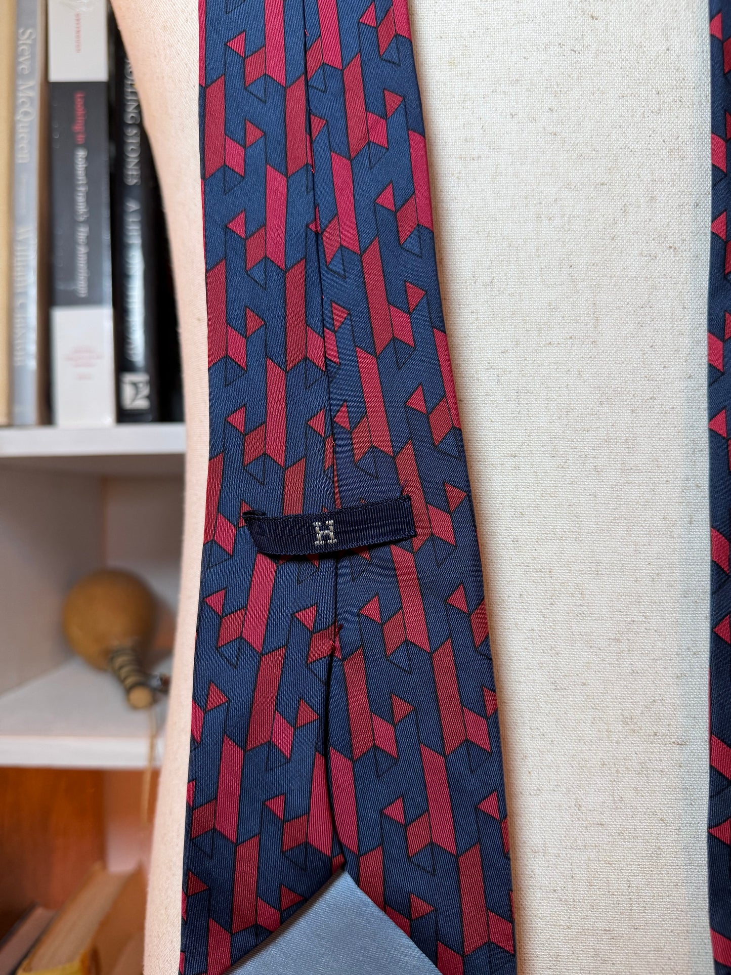Hermès Paris Silk Tie — 1970s Abstract Geometric