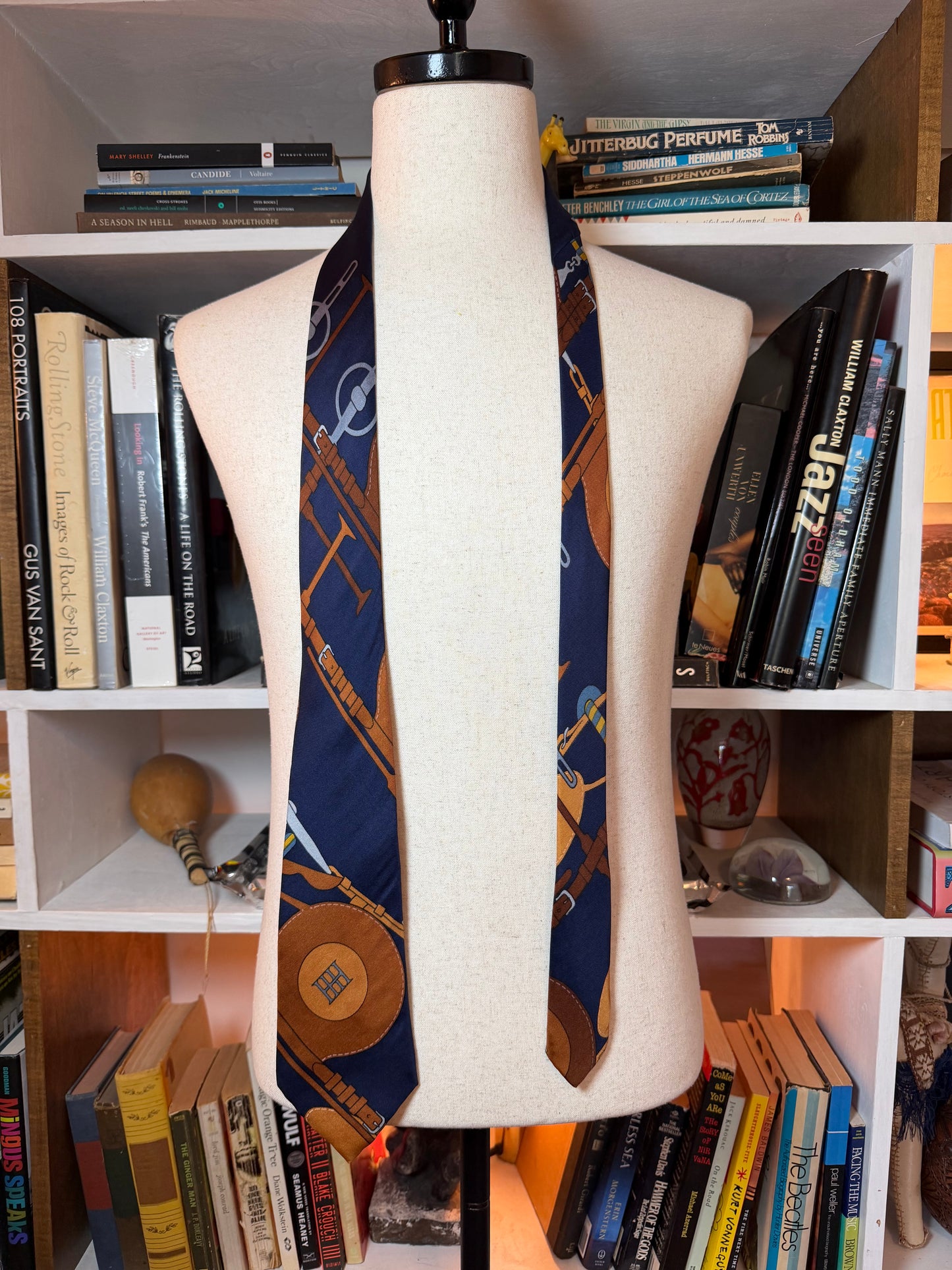 Hermès Paris Vintage Equestrian Tack Silk Tie
