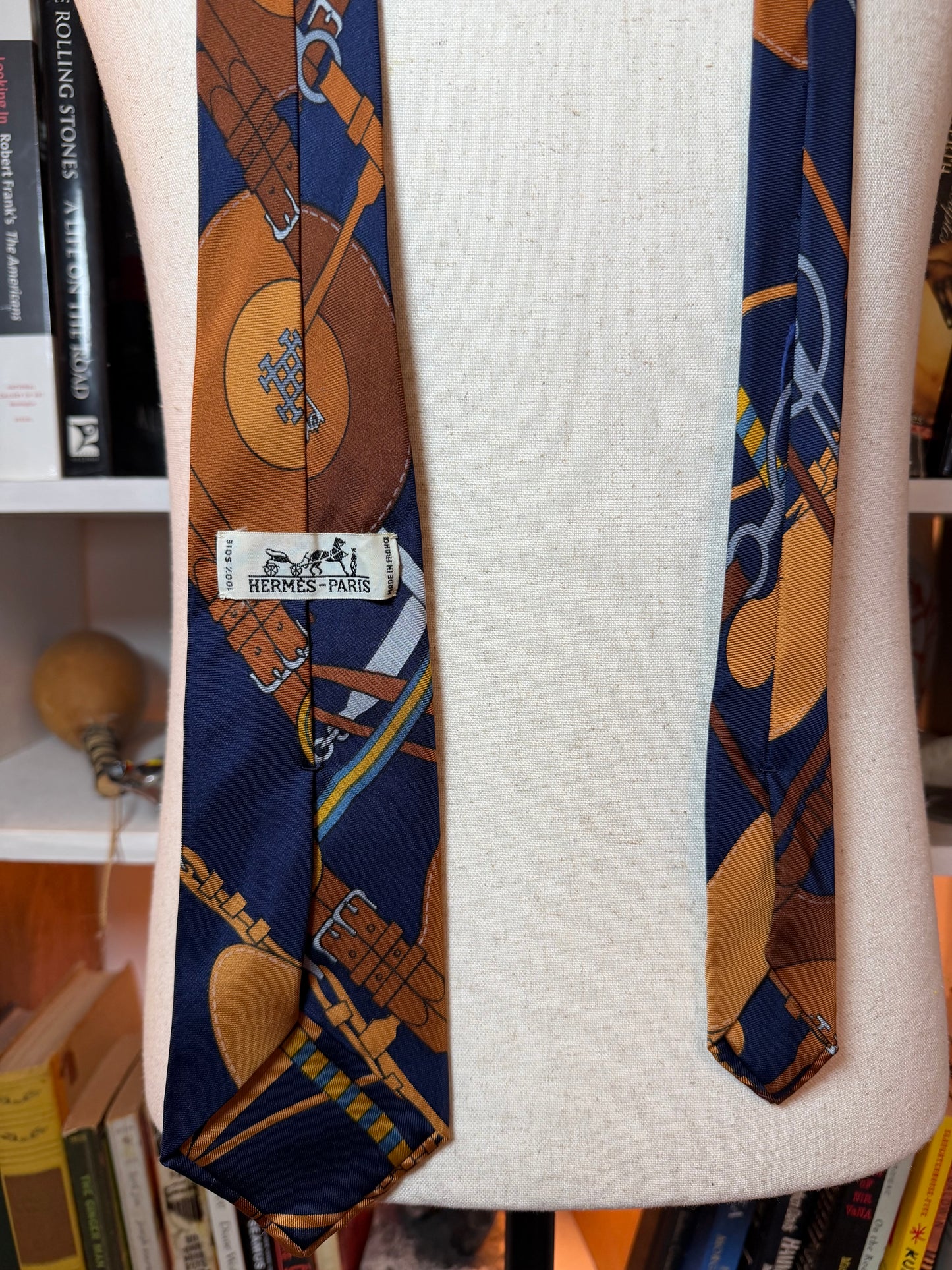 Hermès Paris Vintage Equestrian Tack Silk Tie