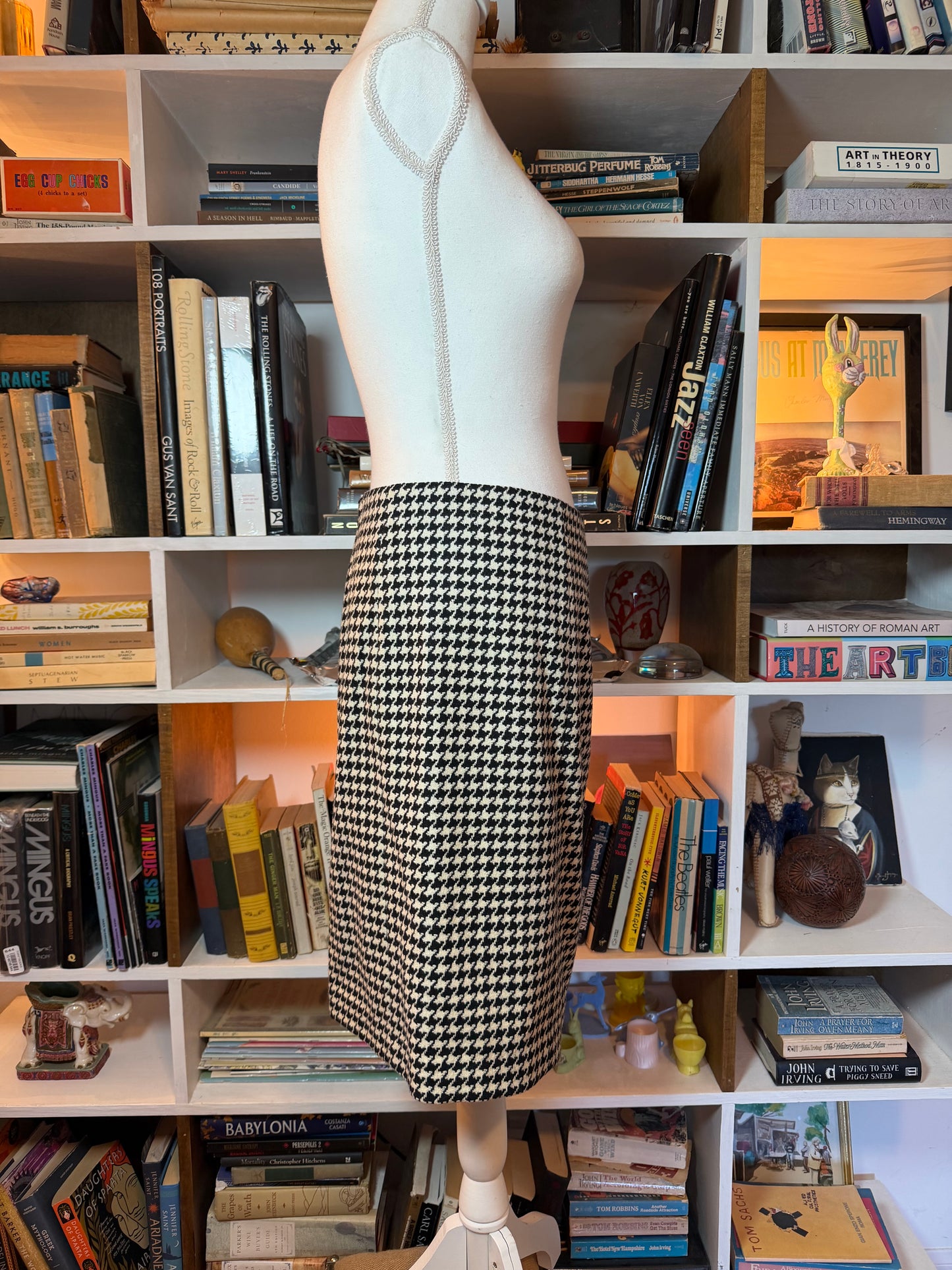 Tailor New York Houndstooth Wool Wrap Skirt
