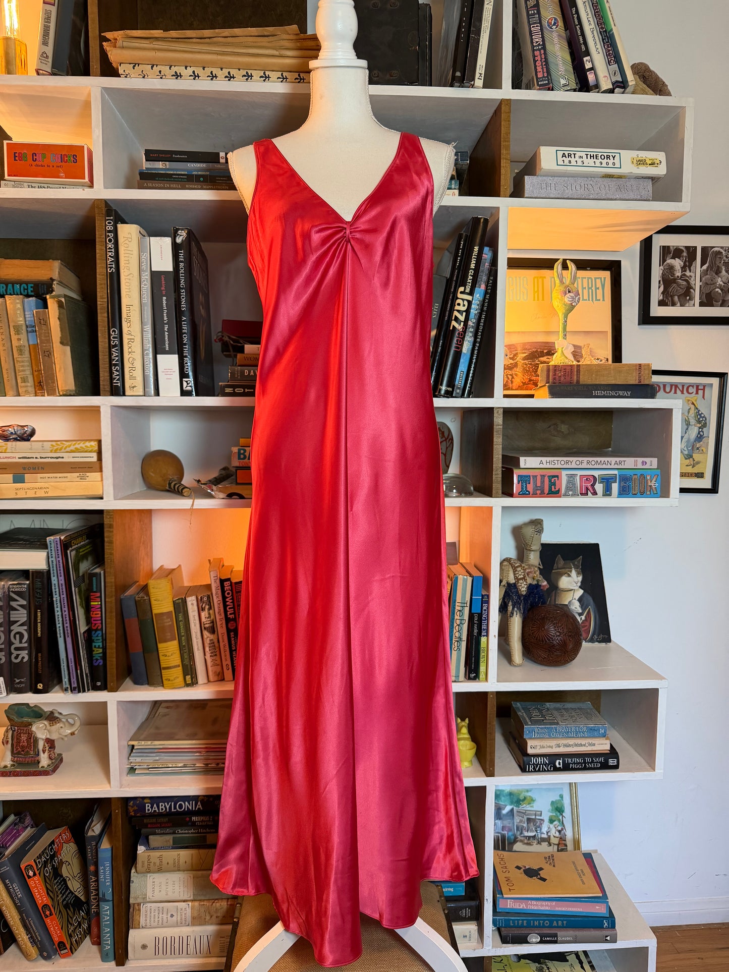 Oscar de la Renta Satin Slip Maxi Dress