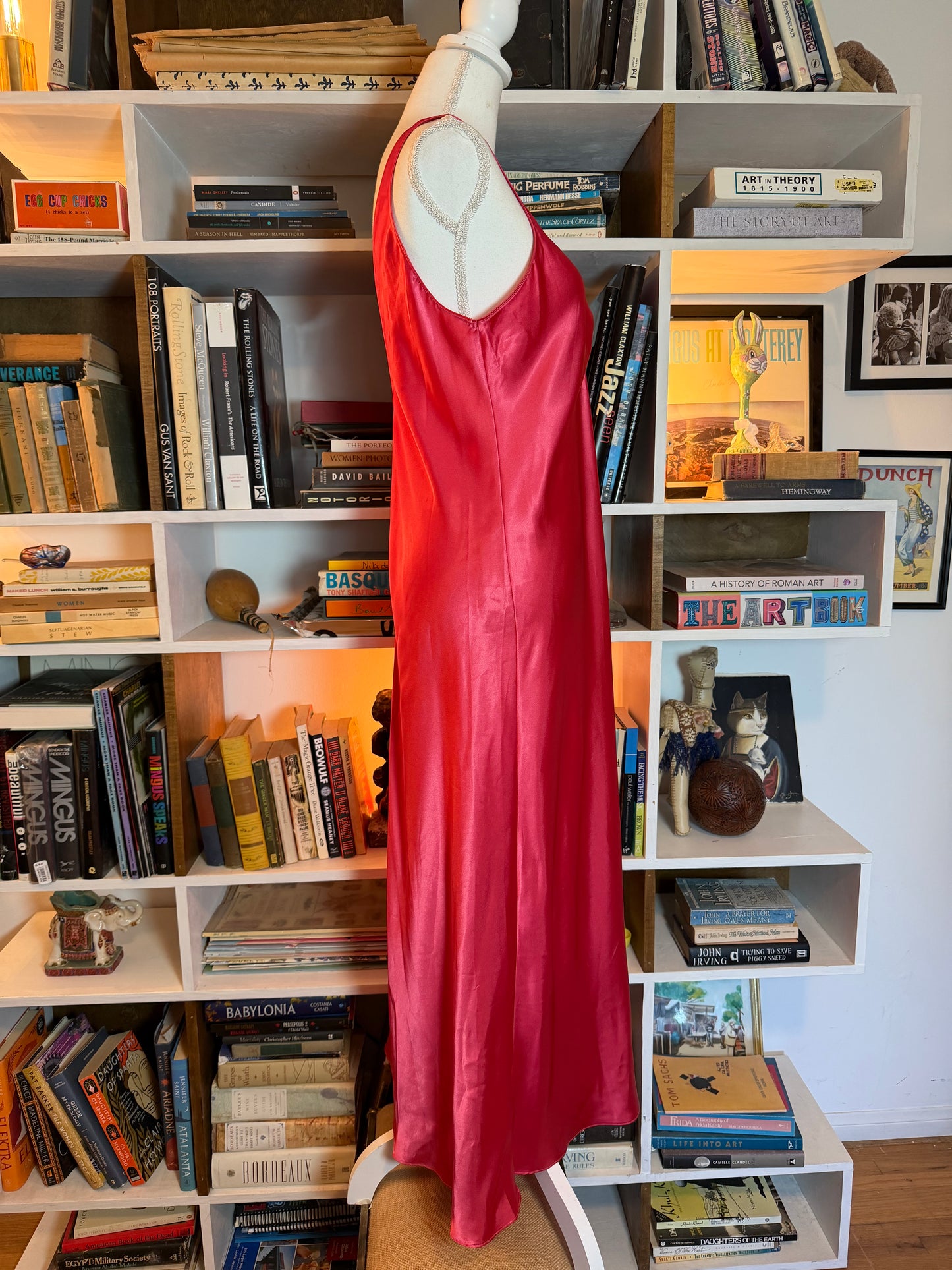 Oscar de la Renta Satin Slip Maxi Dress