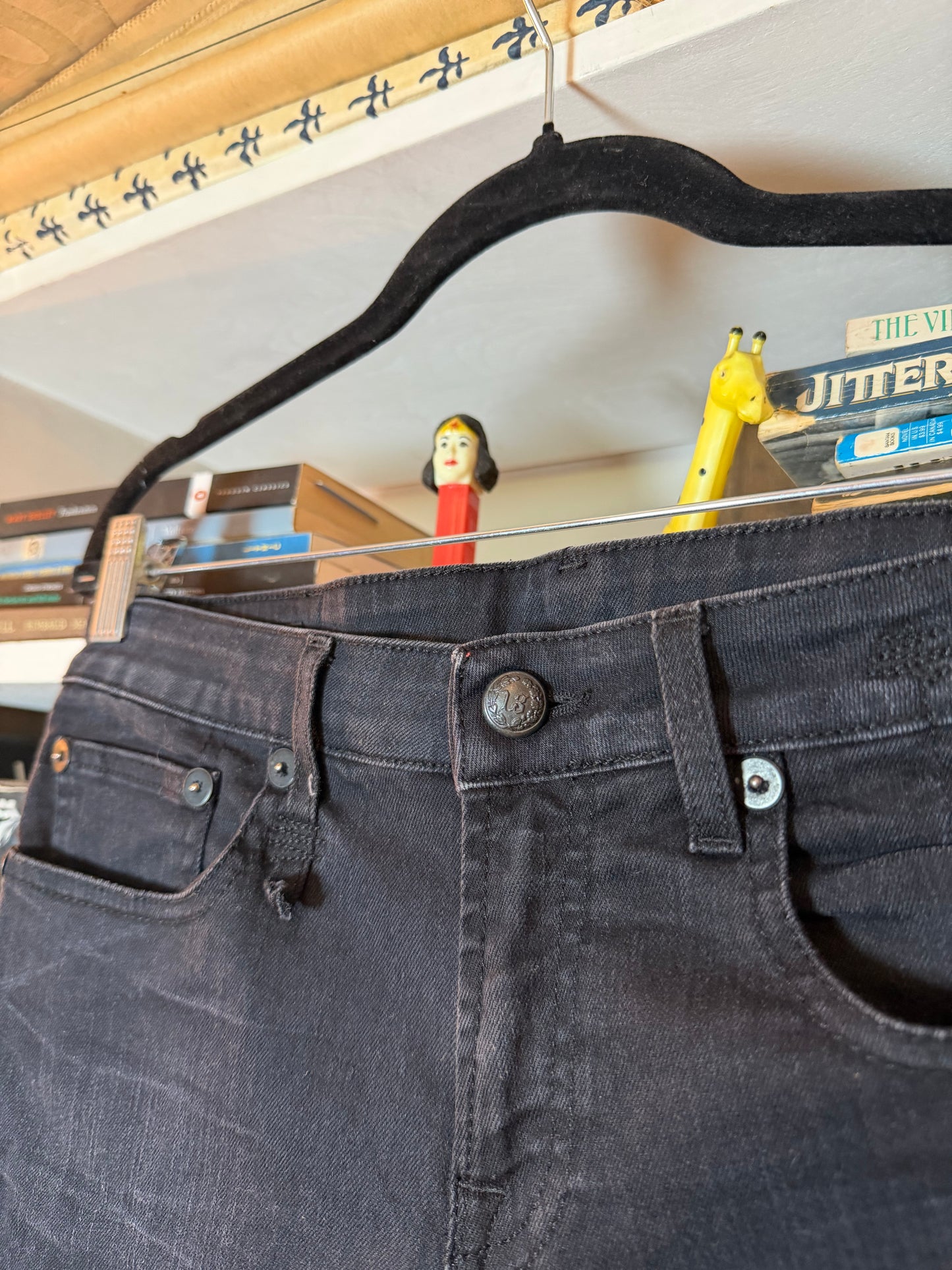 R13 Leather Chaps Jeans