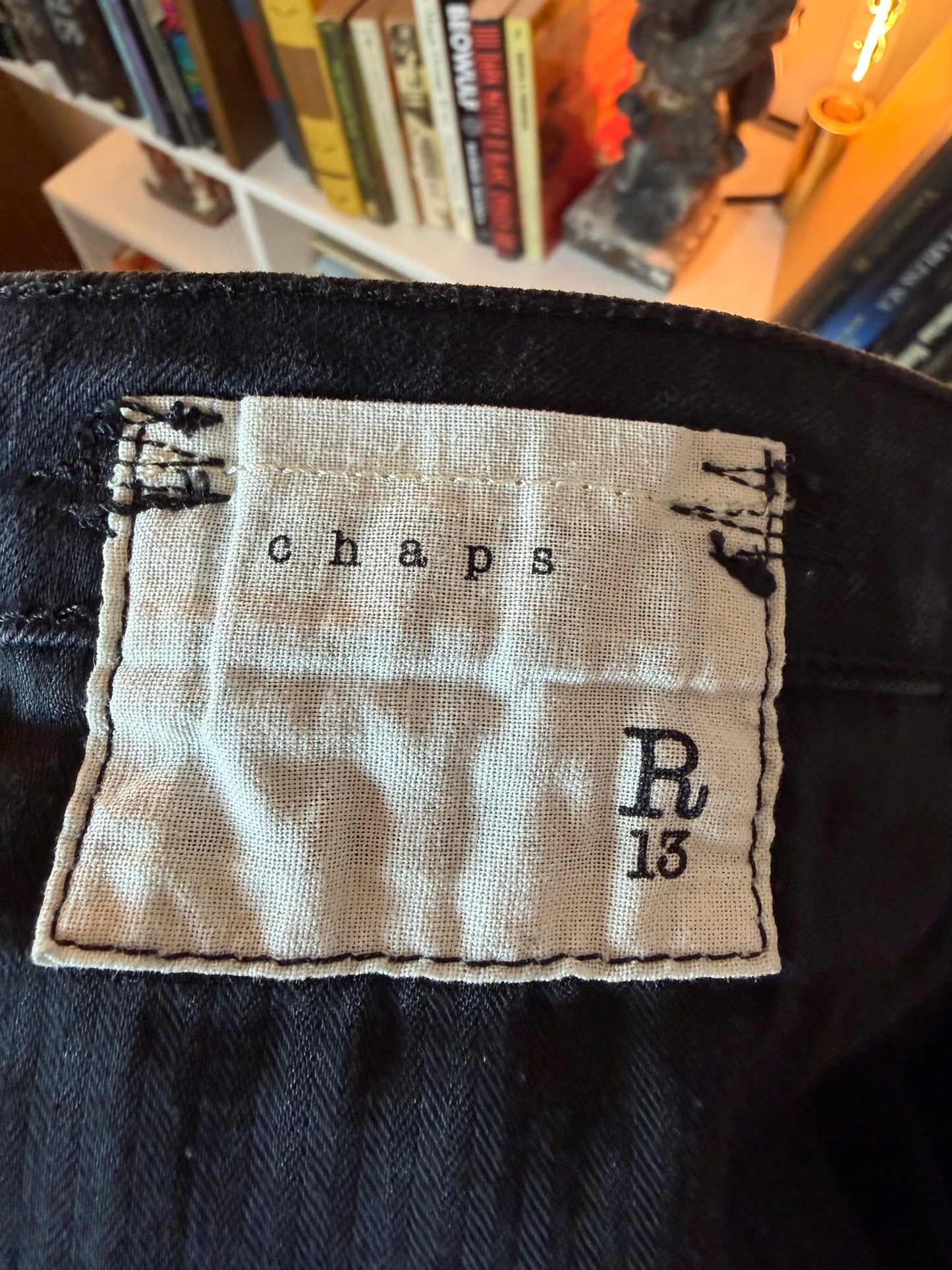 R13 Leather Chaps Jeans