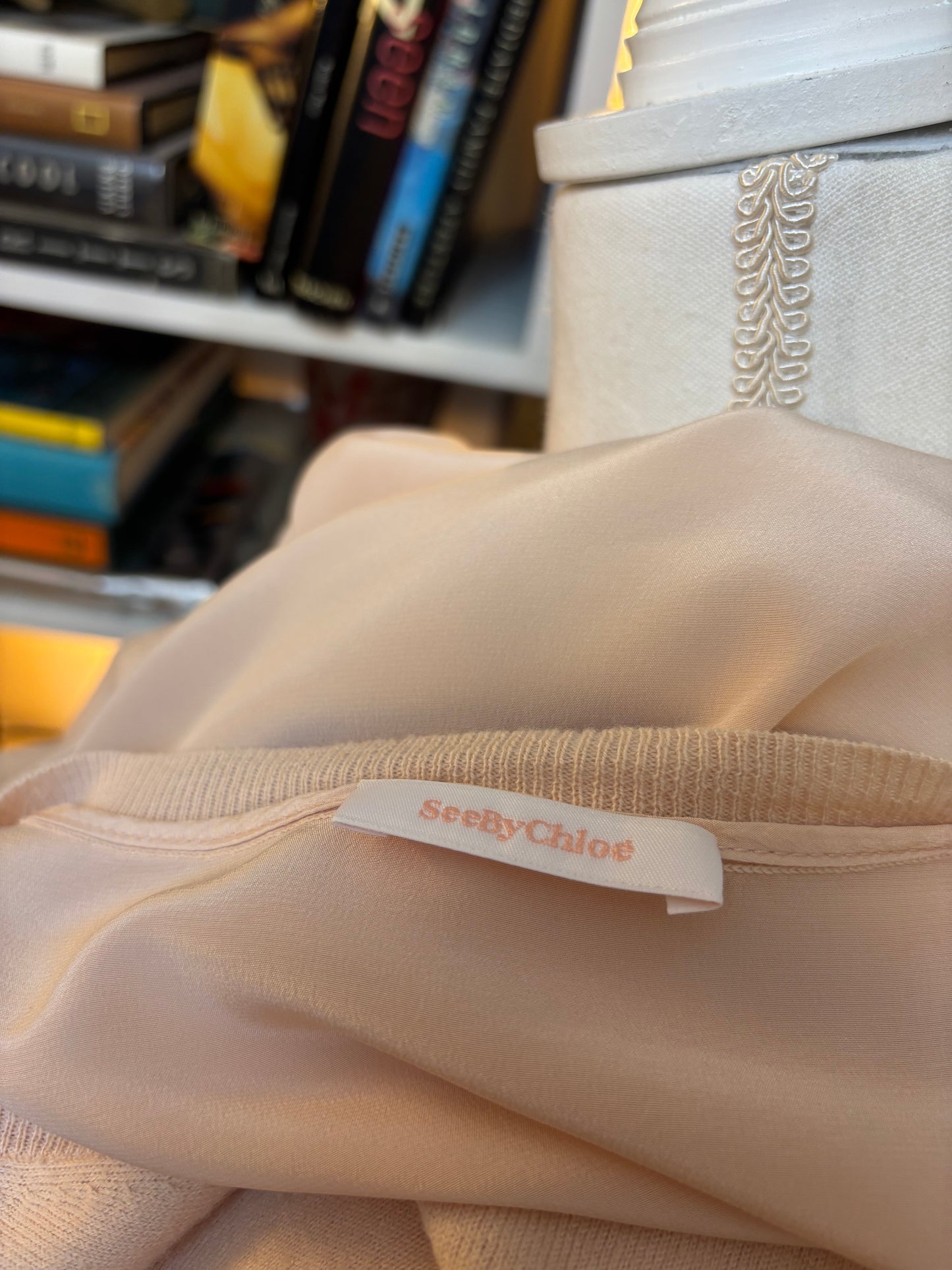 See by Chloé blush paneled sweater