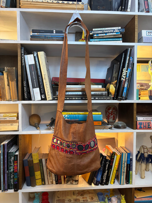 Anouk Leather Mirrored Crossbody Bag